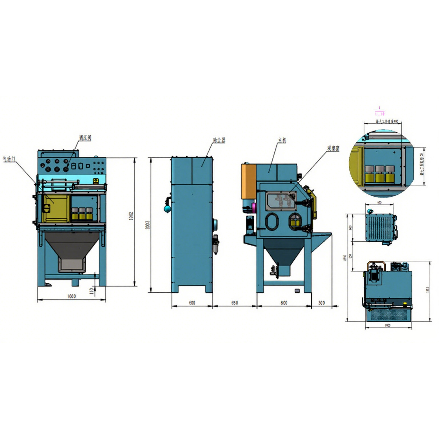 单工位转台式喷砂机 KB-DM0812-3A